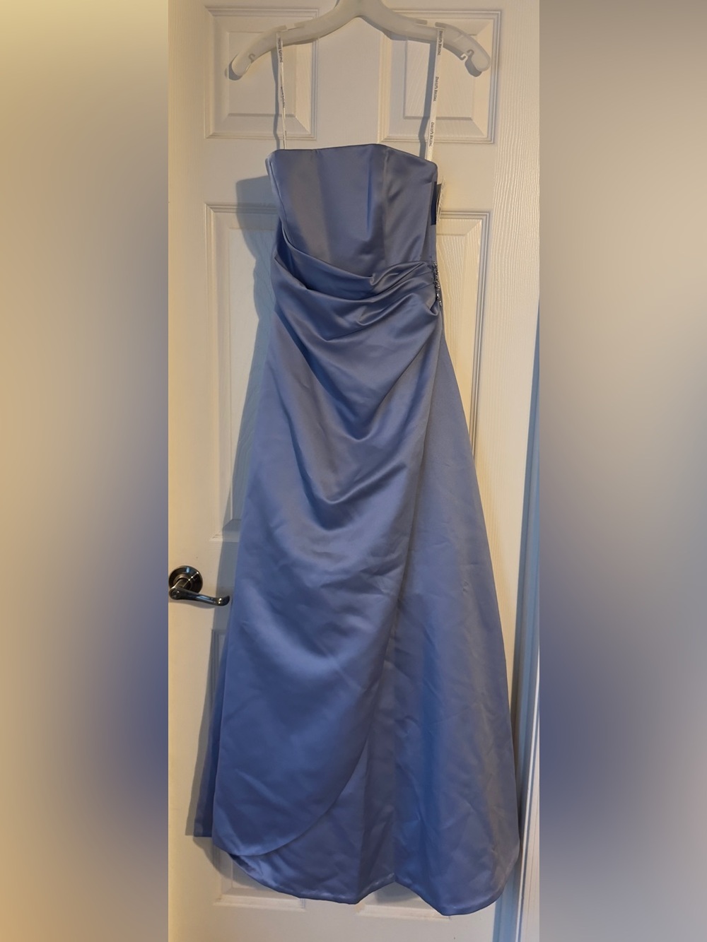 David's Bridal Powder Blue Satin A-Line Skirt